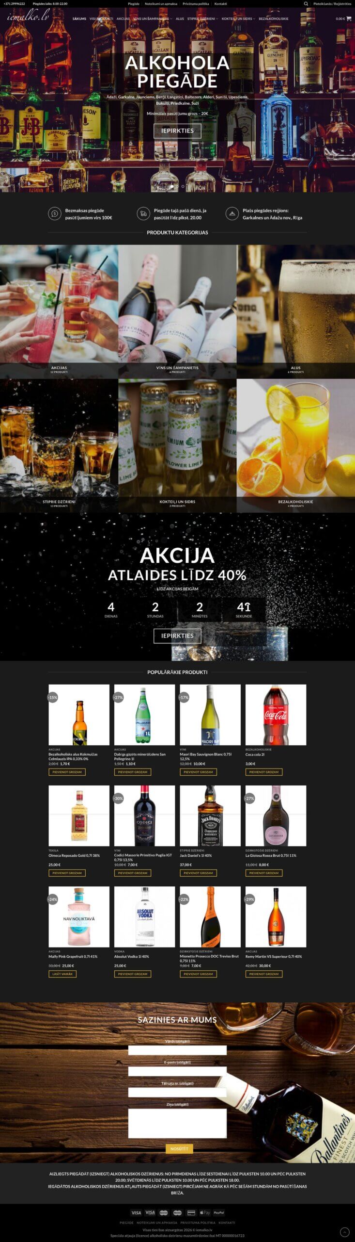 Alkoholisko dzerienu internetveikals uz WooCommerce ar vecuma verifikaciju iemalko lv scaled