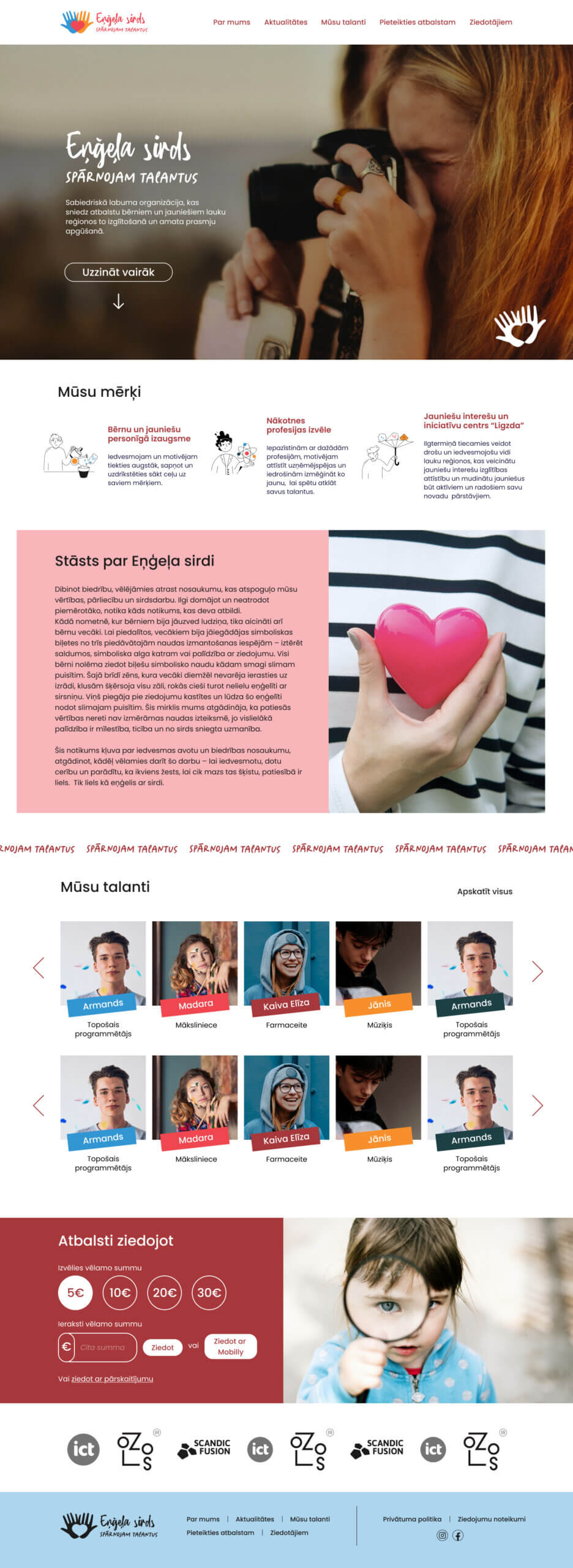 Wordpress majas lapas izstrade labdaribas organizacijai engela sirds scaled