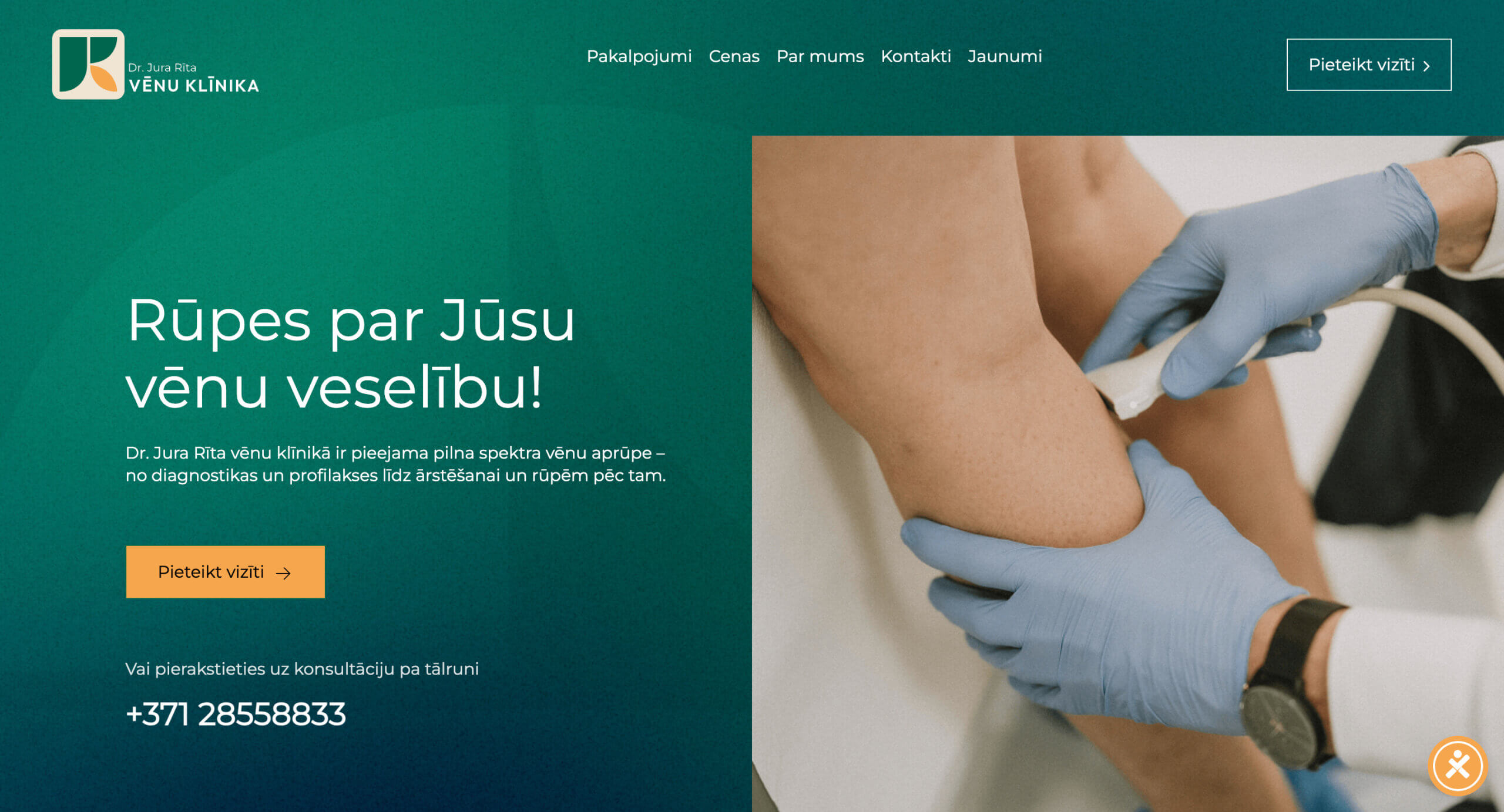 Web dizains, medicīnas mājaslapas un interneta veikala izstrāde vēnu klīnikai